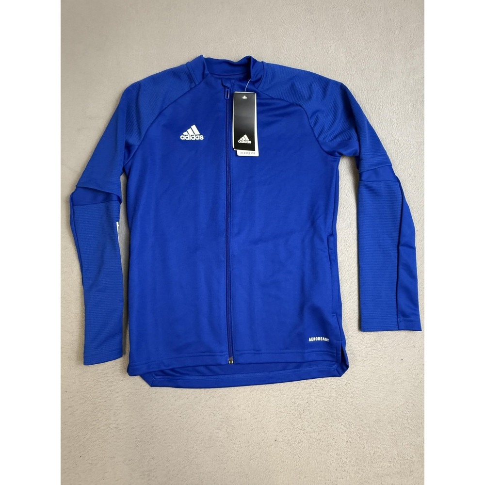 Adidas Jacket Kids Small Blue AEROREADY Track Top Soccer Football FS7100 Youth